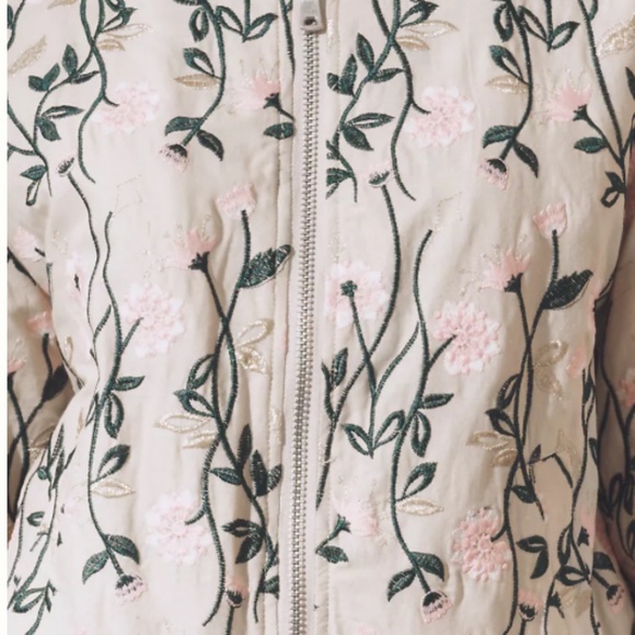 NWT Avec Les Filles Floral Embroidered Bomber Jacket Size US XL - Picture 4 of 4